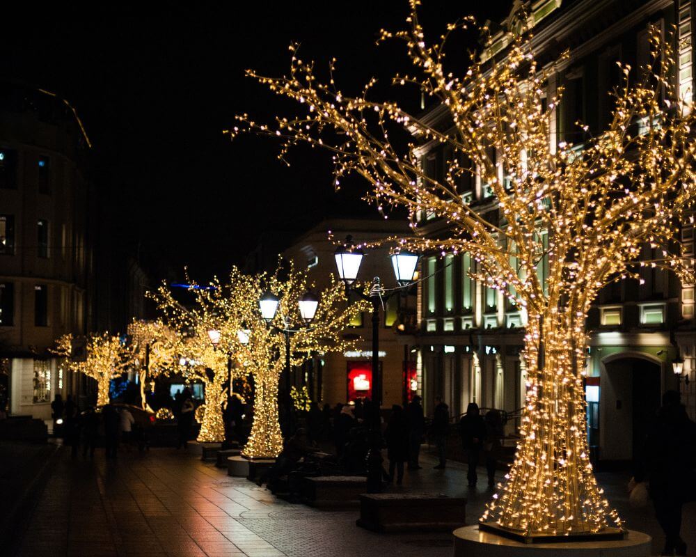 Christmas light tree wrapping